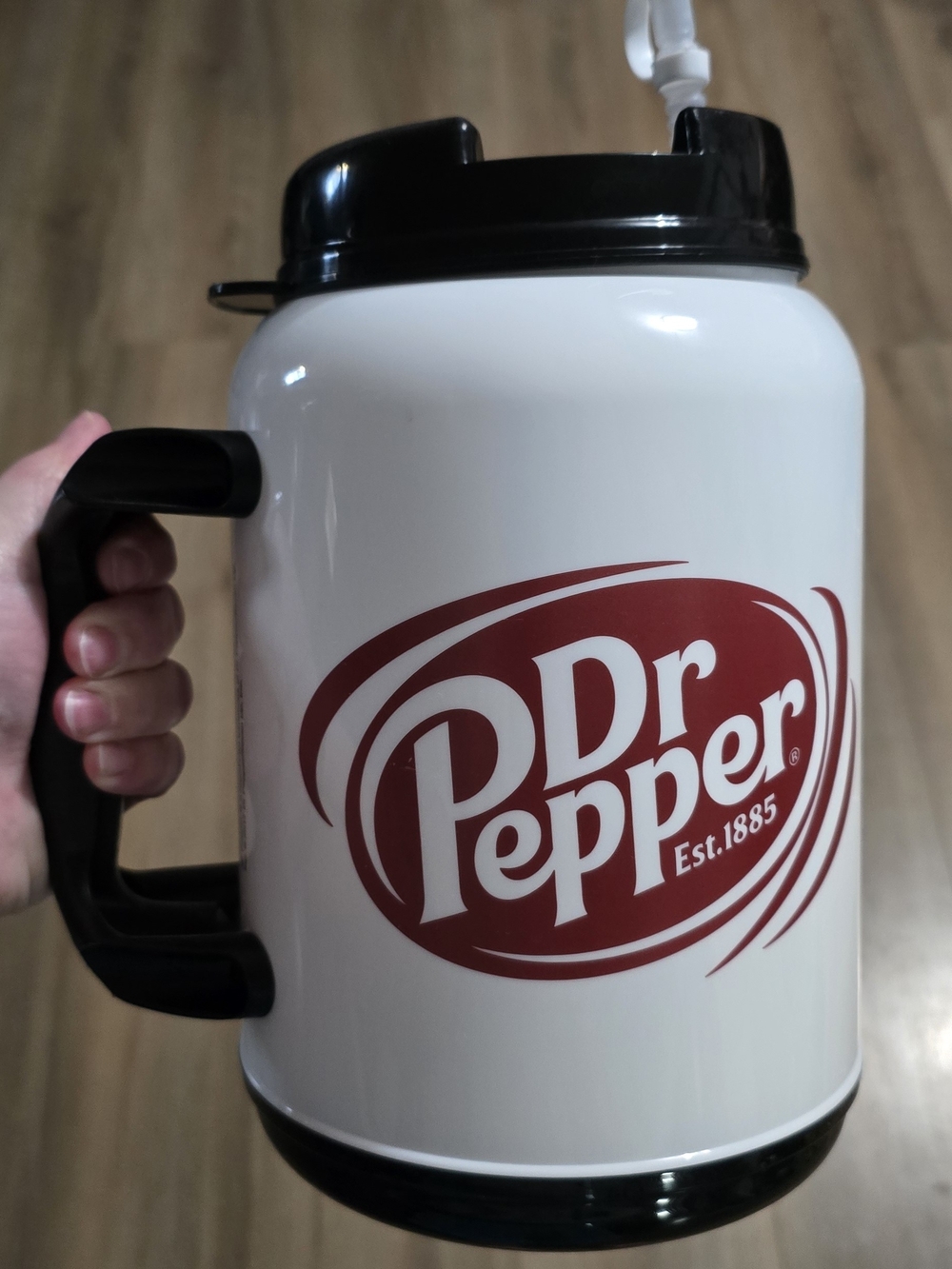 Dr Pepper Insulated Jug Cooler - White with Red Logo 64oz